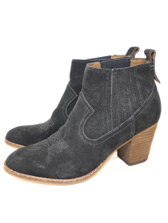 Dolce Vita Shoes - Dolce Vita Jones Suede Western Ankle Booties Block Heel Grey Size 8